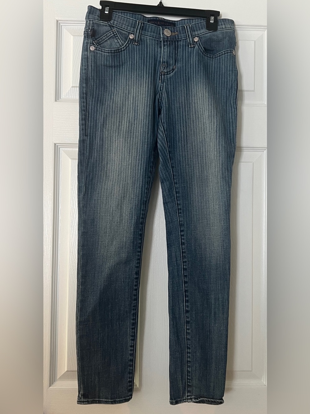 Rock & Republic Box Car Skinny Berlin Jeans Misses Stripe Size 4